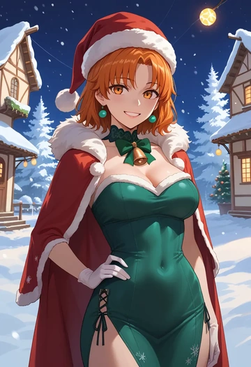 fate_(series),fujimaru_ritsuka_(female),Christmas,dress  - AI generated anime art