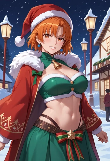 fate_(series),fujimaru_ritsuka_(female),Christmas,dress  - AI generated anime art