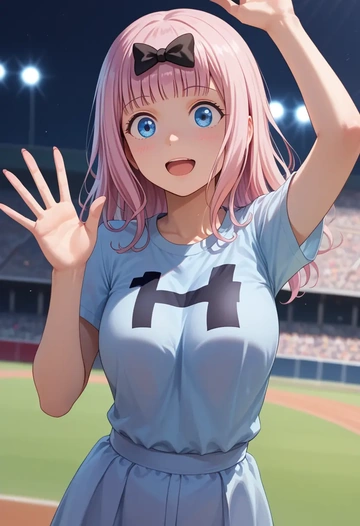 kaguya-sama_wa_kokurasetai_~tensai-tachi_no_renai_zunousen~,fujiwara_chika,athletic  - AI generated anime art