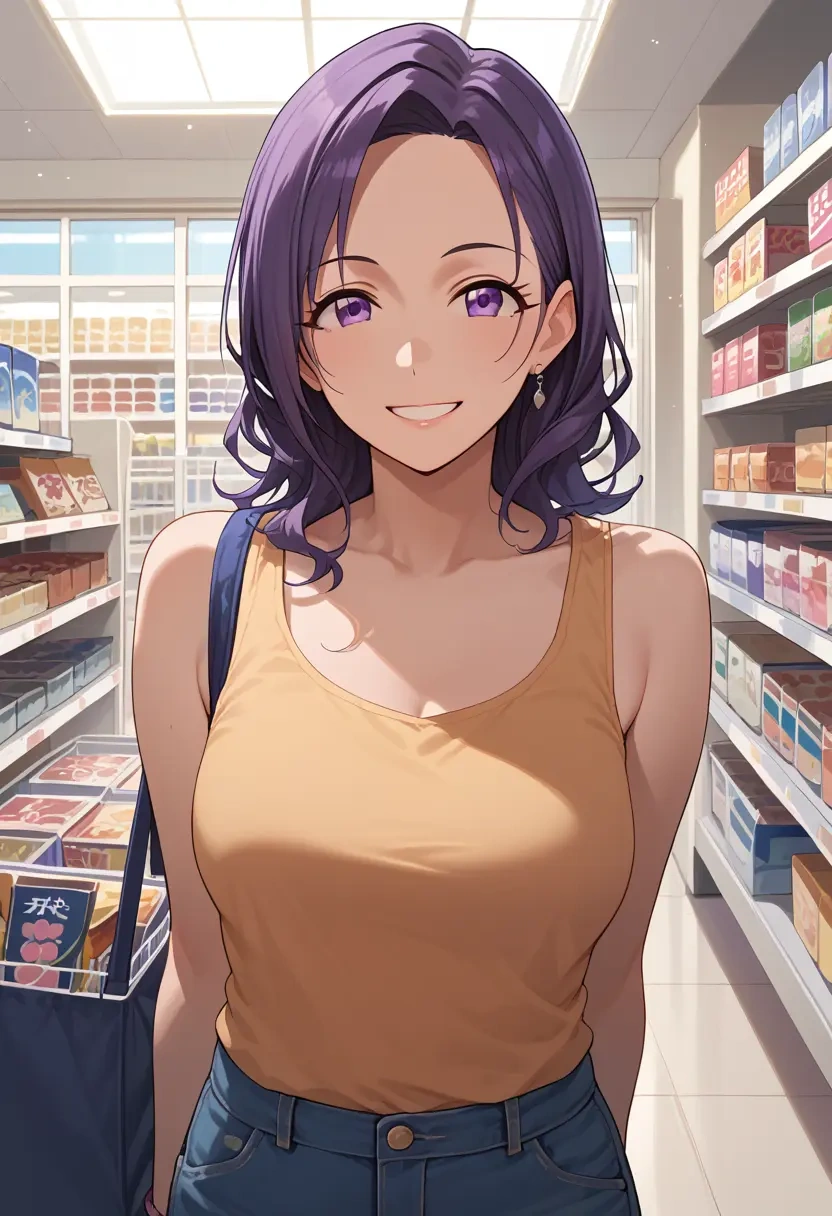 idolmaster,fukumaru_koito,tank top,mesh,cycling shorts  - 