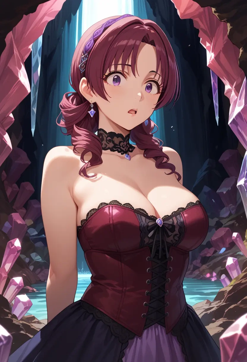 idolmaster,fukumaru_koito,vampire corset,lace blouse,velvet skirt  - 