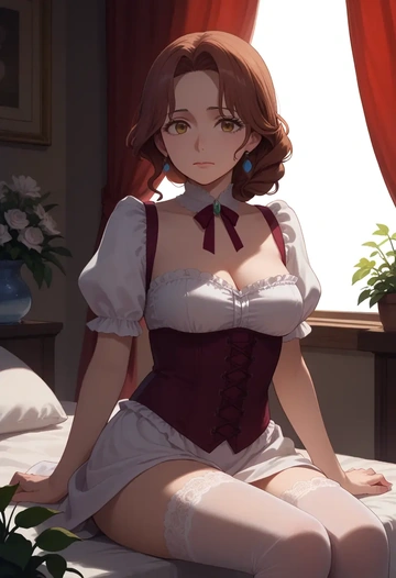 maria-sama_ga_miteru,fukuzawa_yumi,Victorian-era,stockings,sexy  - AI generated anime art