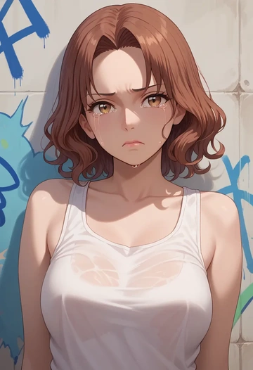 maria-sama_ga_miteru,fukuzawa_yumi,abstract graffiti tank,dolphin shorts  - AI generated anime art