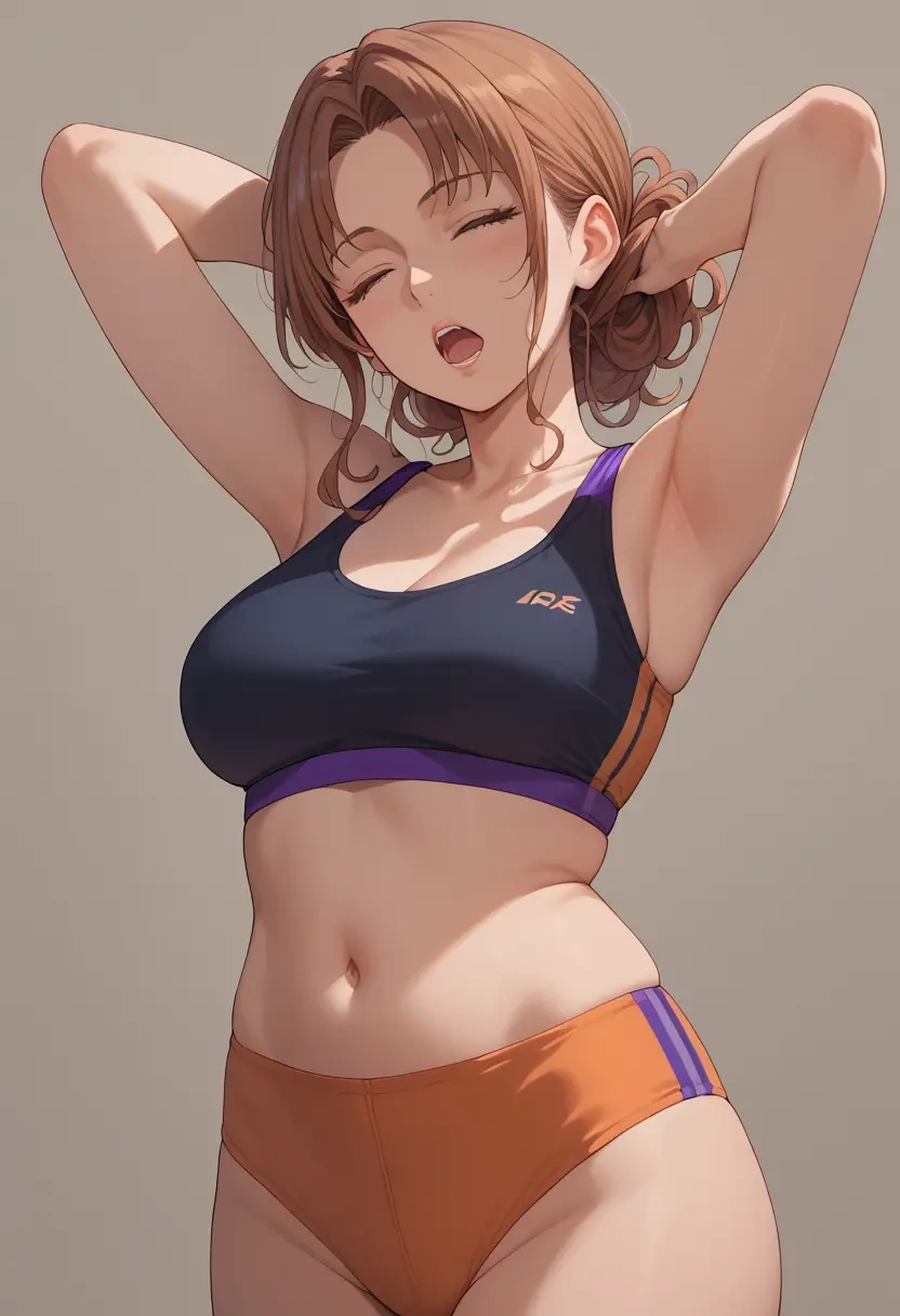 maria-sama_ga_miteru,fukuzawa_yumi,sports bra,wide-leg joggers  - 