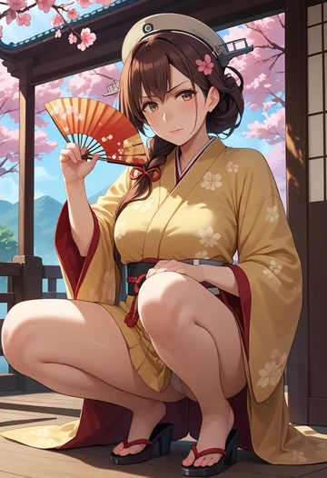 kantai_collection,fumizuki_(kancolle),kimono  - AI generated anime art