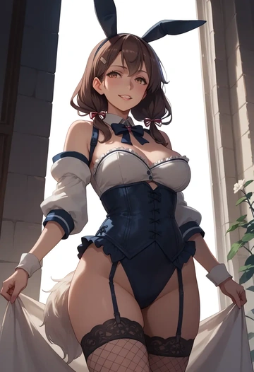 kantai_collection,fumizuki_(kancolle),bunny girl, sexy,stockings  - AI generated anime art