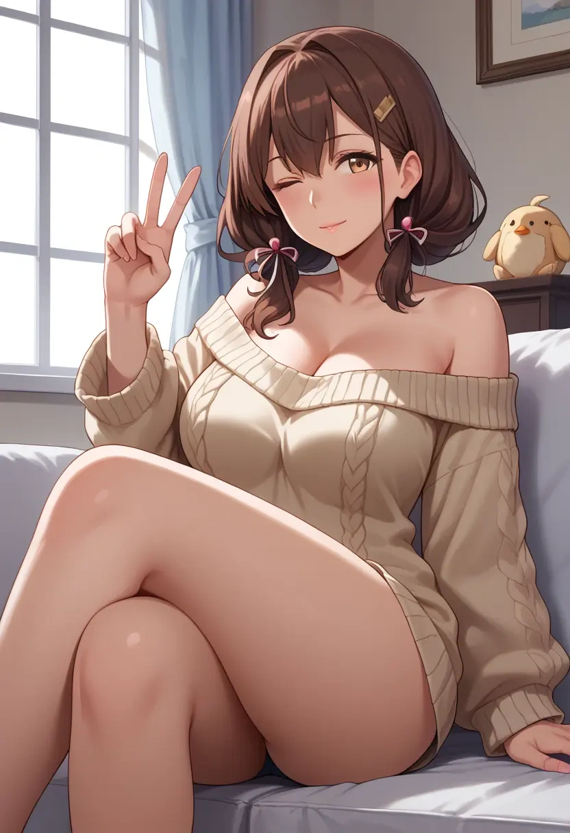 kantai_collection,fumizuki_(kancolle),off-shoulder,sweater  - 