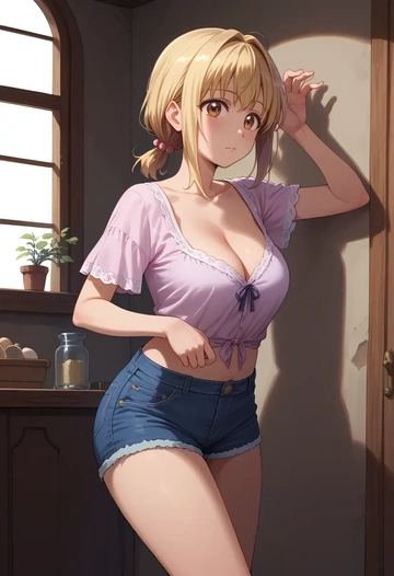 yuru_yuri,funami_yui,shorts,sexy  - AI generated anime art