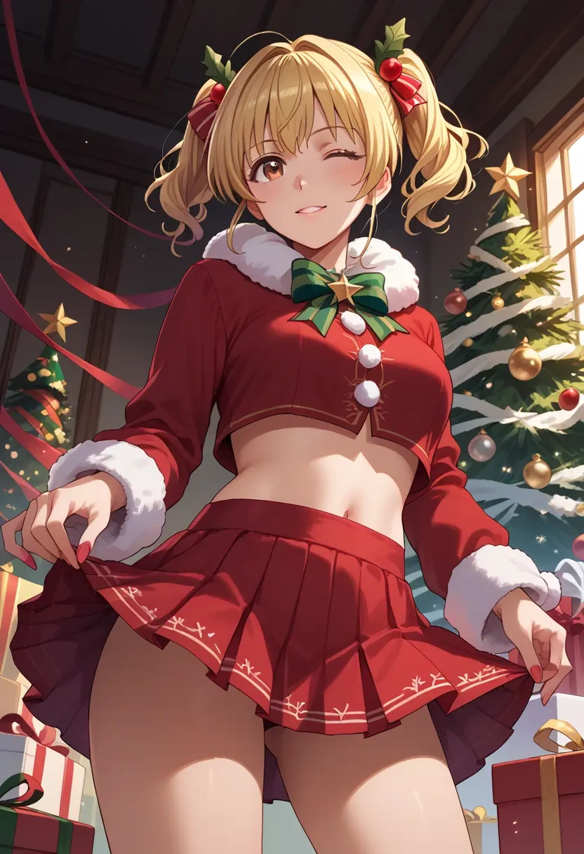 yuru_yuri,funami_yui,Christmas,skirt  - 