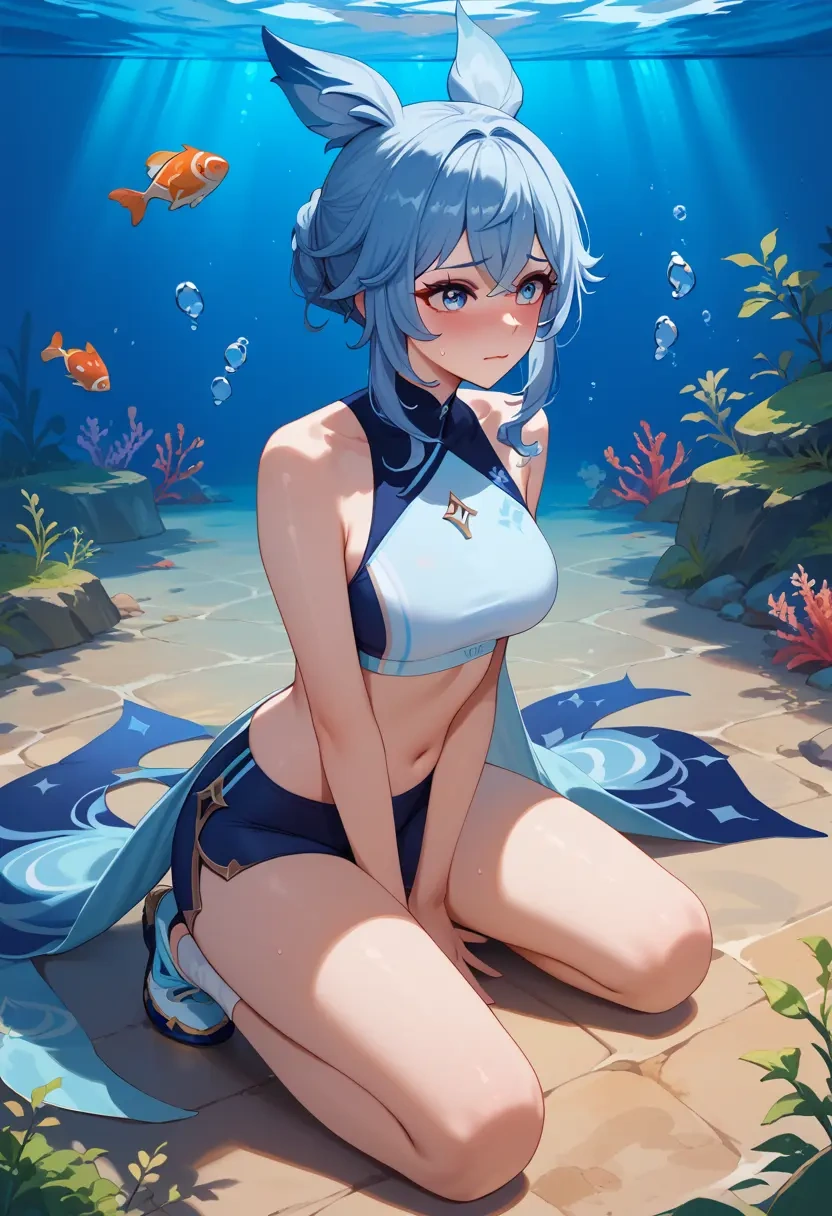 genshin_impact,furina_(genshin_impact),tankini top,board shorts  - 