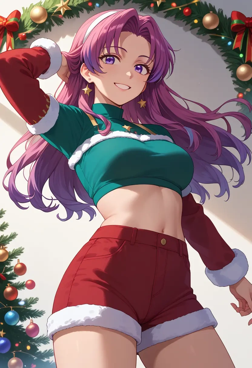 higurashi_no_naku_koro_ni,furude_rika,Christmas,red velvet shorts  - 