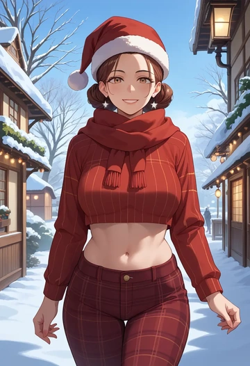 clannad,furukawa_nagisa,Christmas,plaid trousers  - AI generated anime art