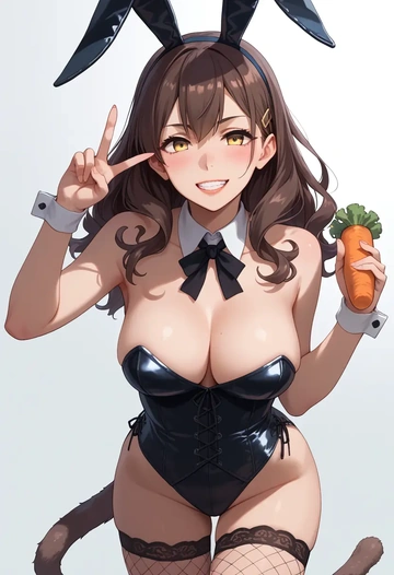 kantai_collection,furutaka_(kancolle),bunny girl, sexy,stockings  - AI generated anime art