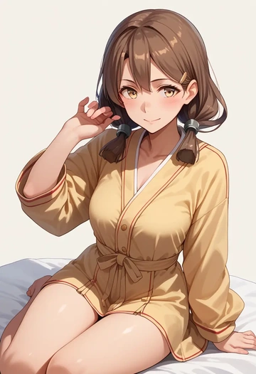 kantai_collection,furutaka_(kancolle),pajamas  - AI generated anime art