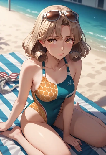 kantai_collection,furutaka_(kancolle),swimsuit,sexy  - AI generated anime art