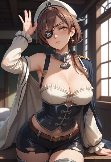 kantai_collection,furutaka_(kancolle),pirate  - AI generated anime art