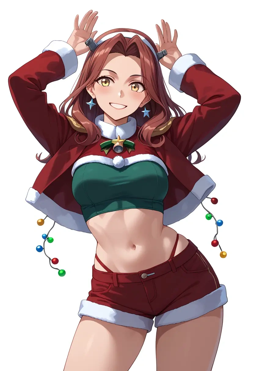 kantai_collection,furutaka_(kancolle),Christmas,red velvet shorts  - 