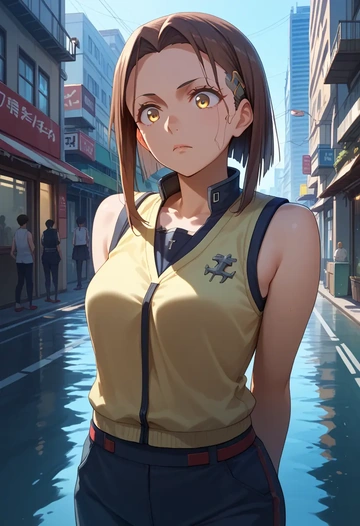 kantai_collection,furutaka_(kancolle),sports vest,capri leggings  - AI generated anime art