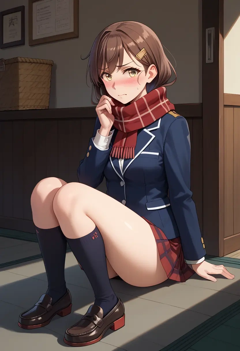 kantai_collection,furutaka_(kancolle),winter,student uniform,plaid skirt  - 