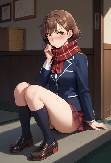 kantai_collection,furutaka_(kancolle),winter,student uniform,plaid skirt  - AI generated anime art