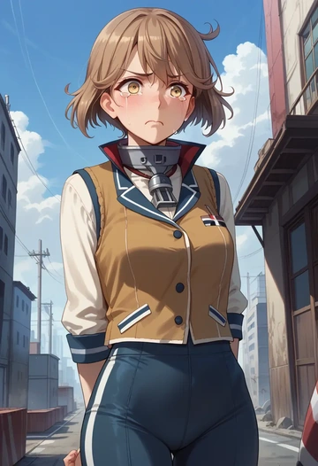 kantai_collection,furutaka_(kancolle),vest,quilted,jogger pants  - AI generated anime art