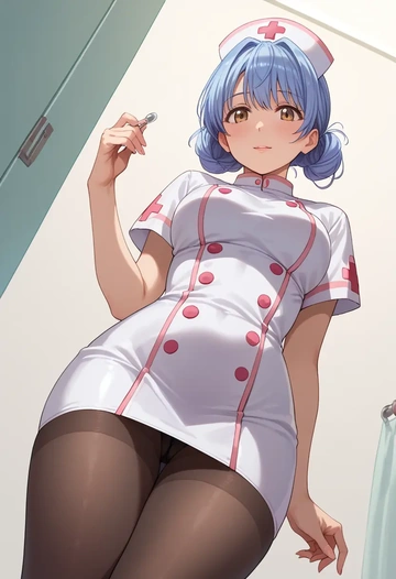 yuru_yuri,furutani_himawari,nurse pantyhose,mini skirt, sexy  - AI generated anime art