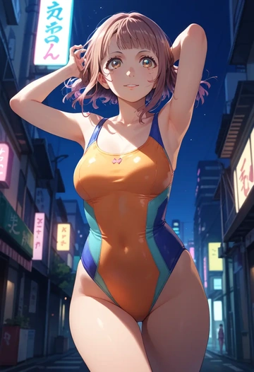 yuru_yuri,furutani_himawari,swimsuit,sexy  - AI generated anime art