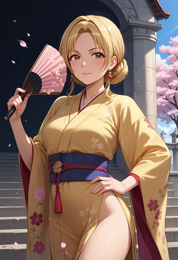 idolmaster,futaba_anzu,kimono  - AI generated anime art