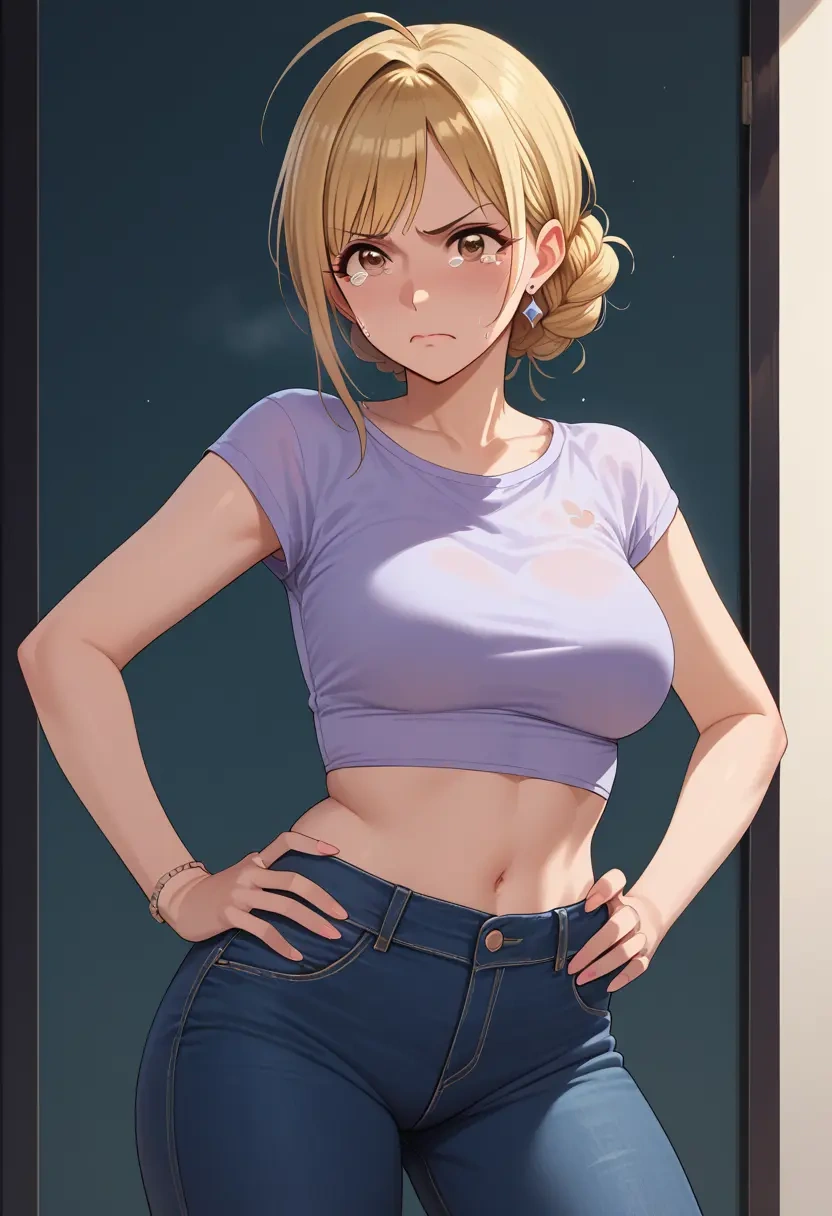 idolmaster,futaba_anzu,crop top  - 