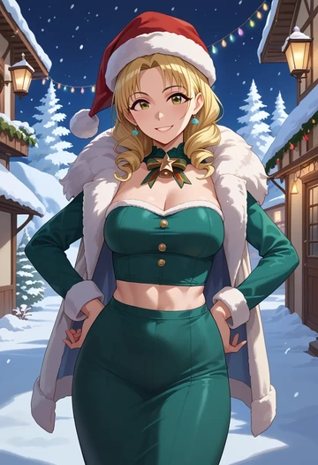 idolmaster,futaba_anzu,Christmas,dress  - AI generated anime art