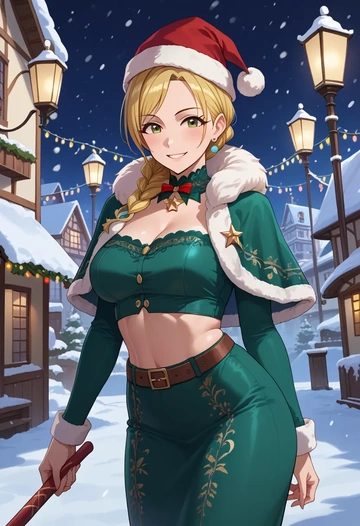 idolmaster,futaba_anzu,Christmas,dress  - AI generated anime art