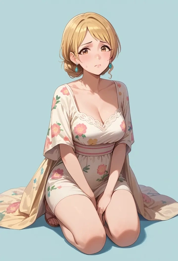 idolmaster,futaba_anzu,abstract art blouse,dolphin shorts  - AI generated anime art