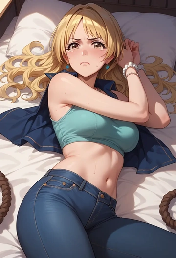 idolmaster,futaba_anzu,crop top  - AI generated anime art