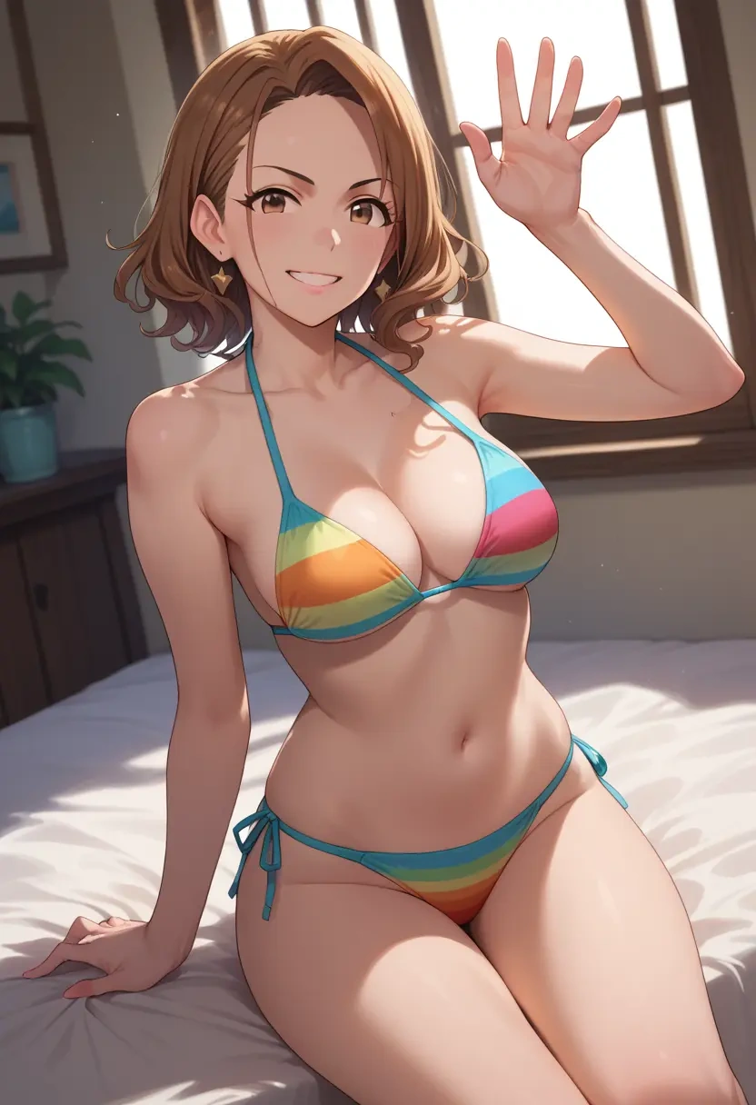 idolmaster,futami_ami,bikini,rainbow-colored,sexy  - 