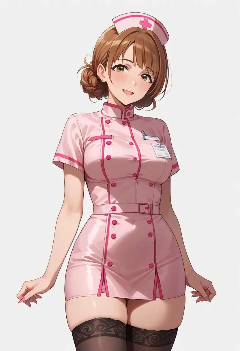 idolmaster,futami_mami,nurse pantyhose,mini skirt, sexy  - 