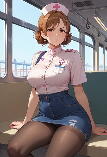 idolmaster,futami_mami,nurse  - AI generated anime art