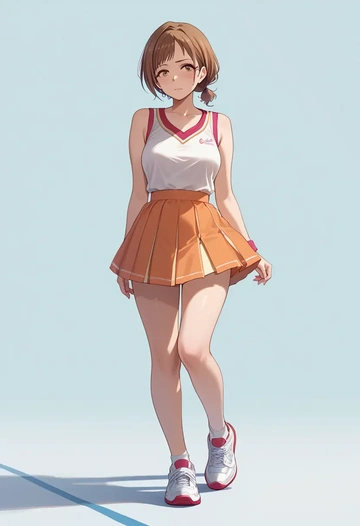 idolmaster,futami_mami,tennis skirt  - AI generated anime art