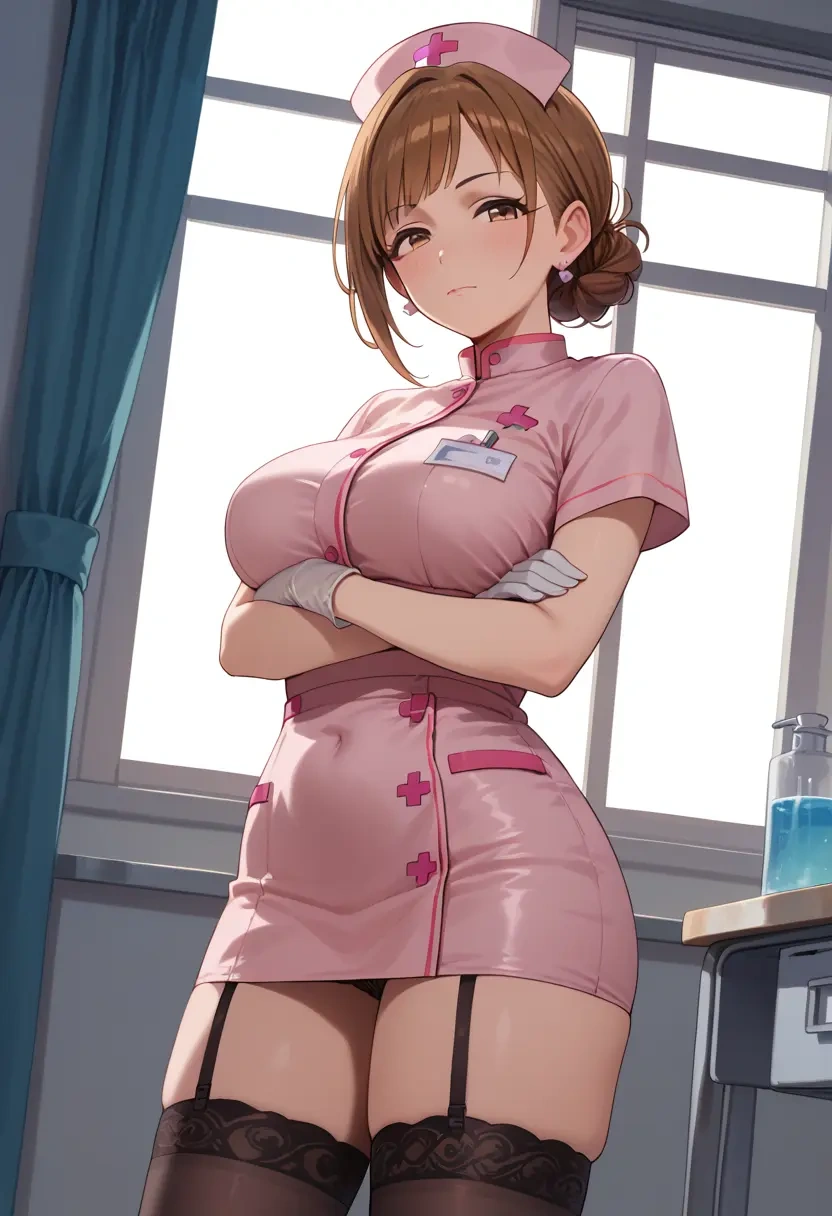 idolmaster,futami_mami,nurse pantyhose,mini skirt, sexy  - 