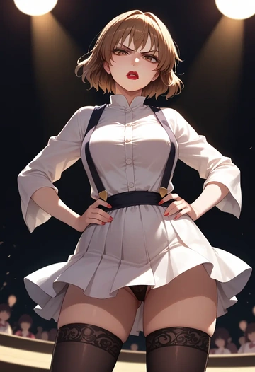 touhou,futatsuiwa_mamizou,secretary,stockings  - AI generated anime art