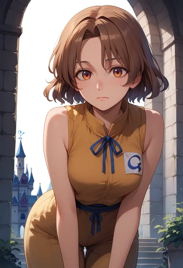 touhou,futatsuiwa_mamizou,jumpsuit,sleeveless,flare pants  - AI generated anime art