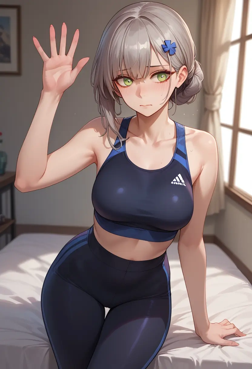 girls'_frontline,g11_(girls'_frontline),yoga shorts, bra  - 