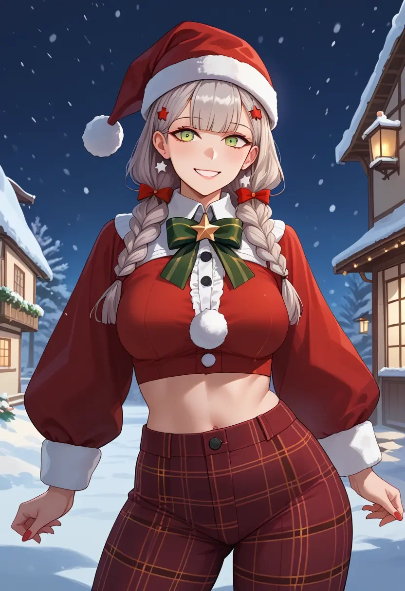 girls'_frontline,g11_(girls'_frontline),Christmas,plaid trousers  - 