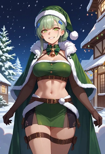 girls'_frontline,g11_(girls'_frontline),Christmas,dress  - AI generated anime art