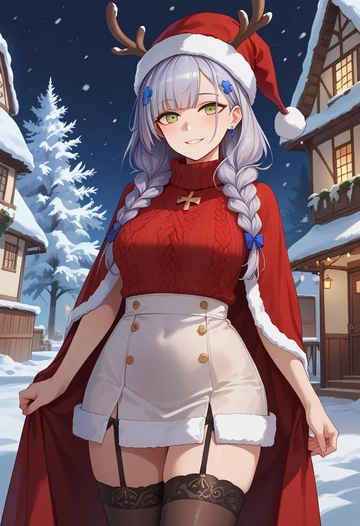 girls'_frontline,g11_(girls'_frontline),sweater,stockings,Thigh garters  - AI generated anime art