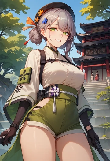 girls'_frontline,g11_(girls'_frontline),jogger shorts,oversized tank  - AI generated anime art