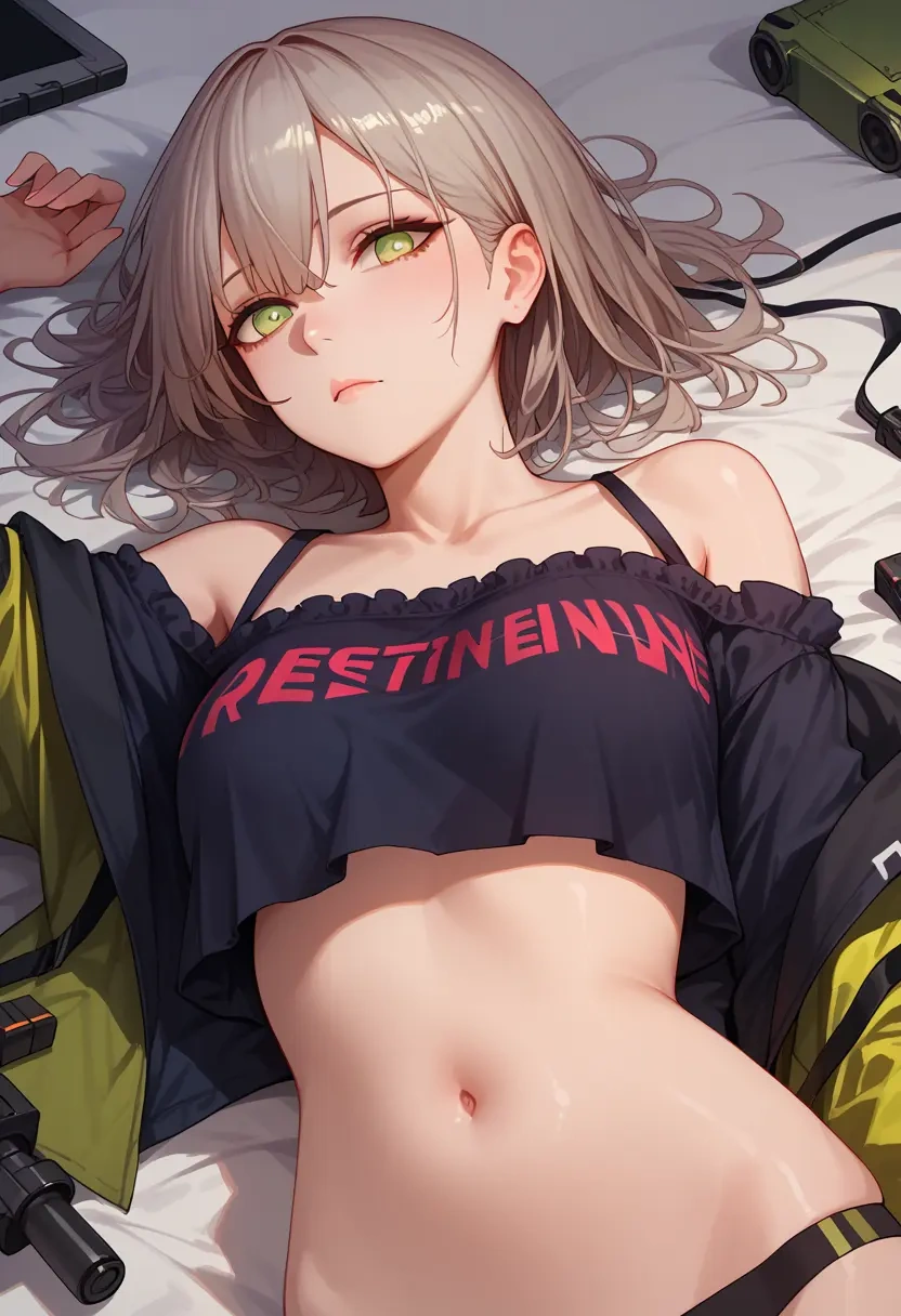 girls'_frontline,g11_(girls'_frontline),off-shoulder top,dolphin shorts  - 