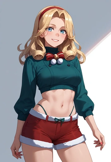 kantai_collection,gambier_bay_(kancolle),Christmas,red velvet shorts  - AI generated anime art