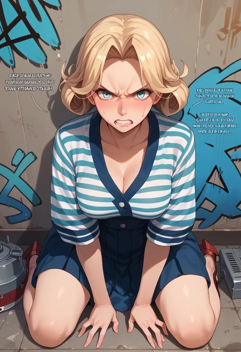 kantai_collection,gambier_bay_(kancolle),striped graffiti blouse,dolphin shorts  - 