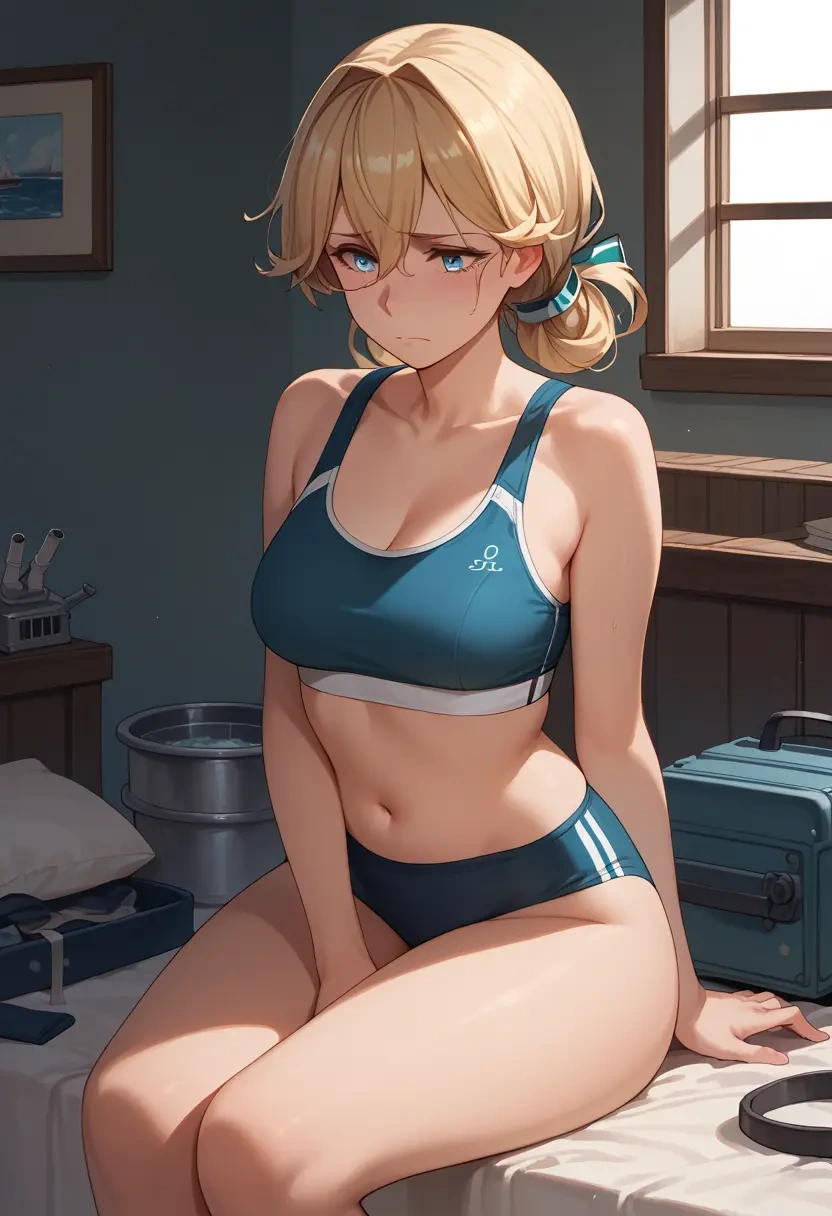 kantai_collection,gambier_bay_(kancolle),sports bra,high-waisted leggings  - 