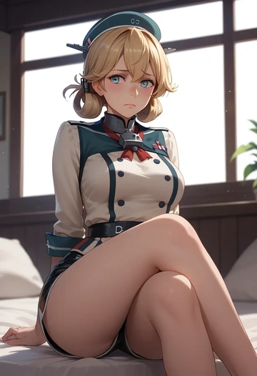 kantai_collection,gambier_bay_(kancolle),leather,shorts  - AI generated anime art